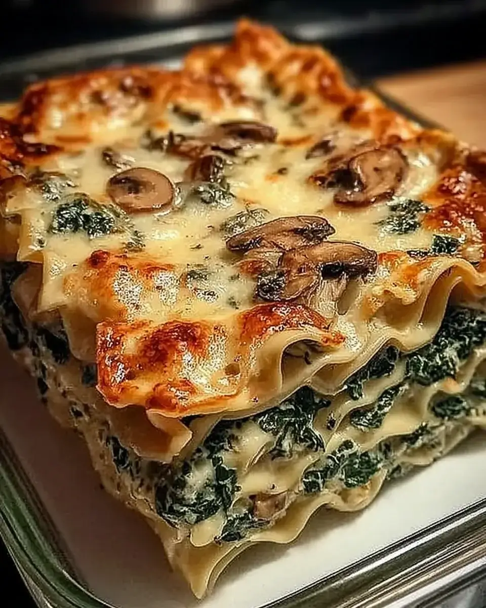 Cremige Spinat-Pilz-Lasagne: Einfach unwiderstehlich lecker!
