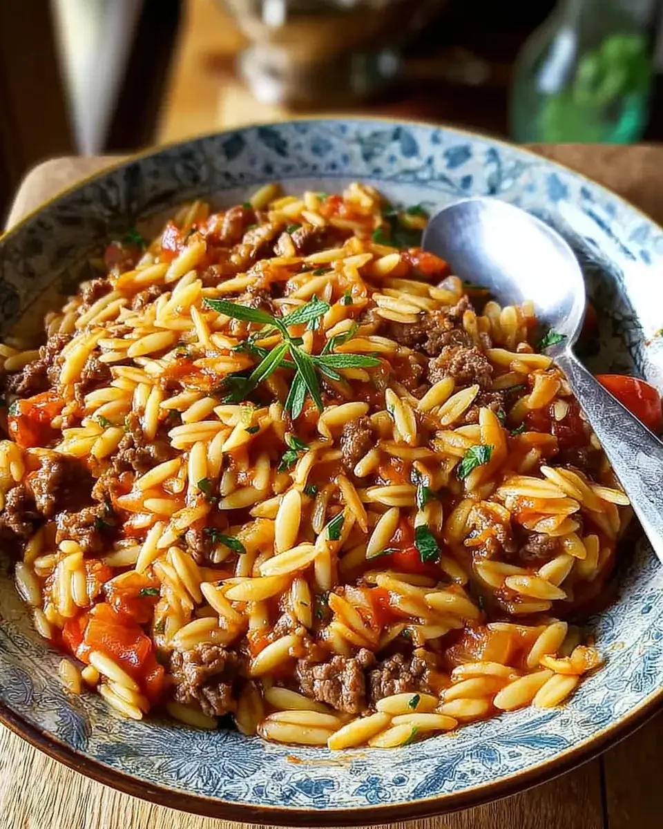 Herzhafter Rinderhack-Orzo-Auflauf: Ein einfaches Rezept!