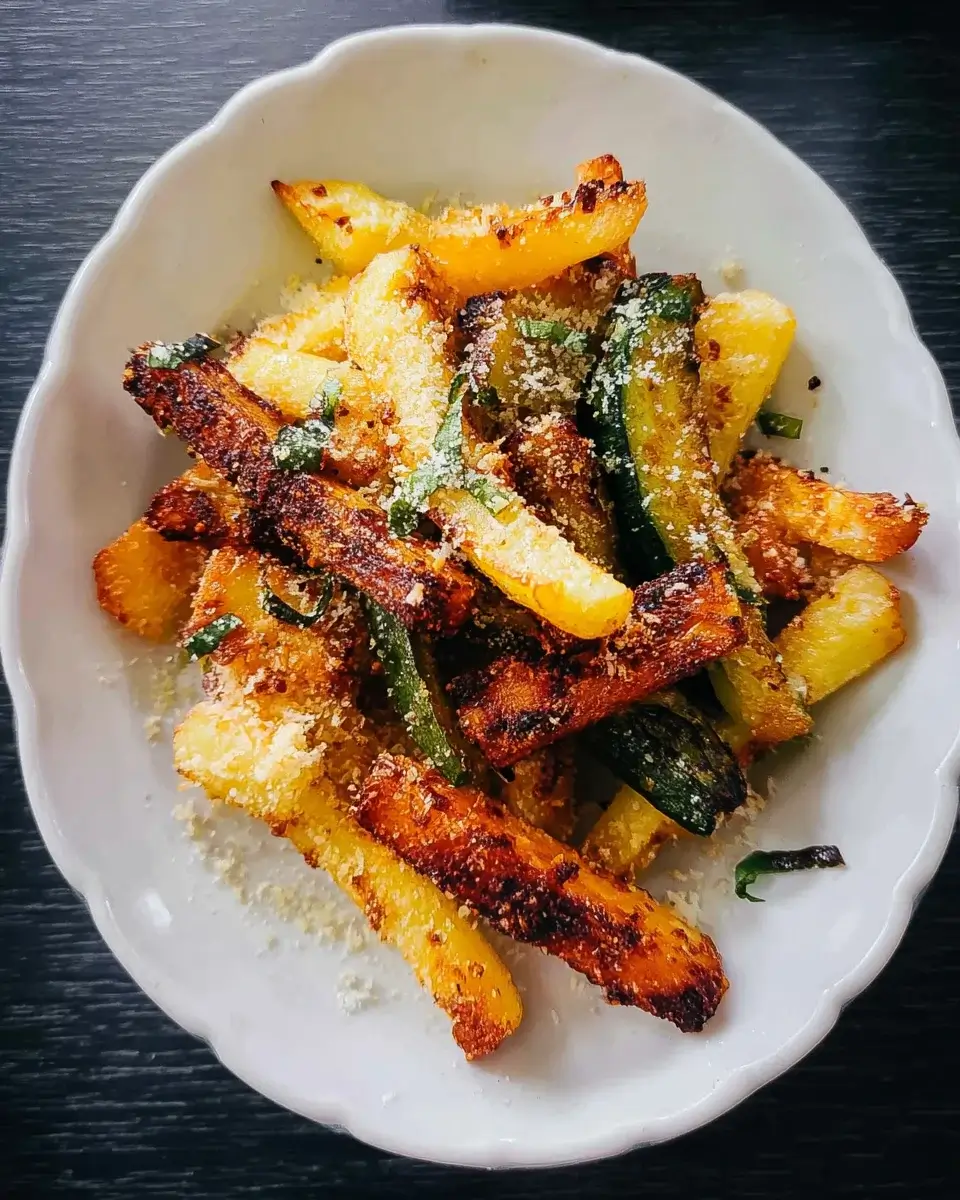 Knusprige Parmesan-Knoblauch-Gemüse-Pommes leicht gemacht!
