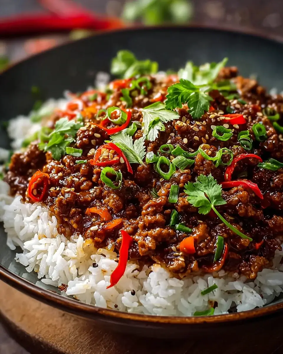 Knuspriges Chili-Rindfleisch mit Reis: Ein Genuss für Feinschmecker!